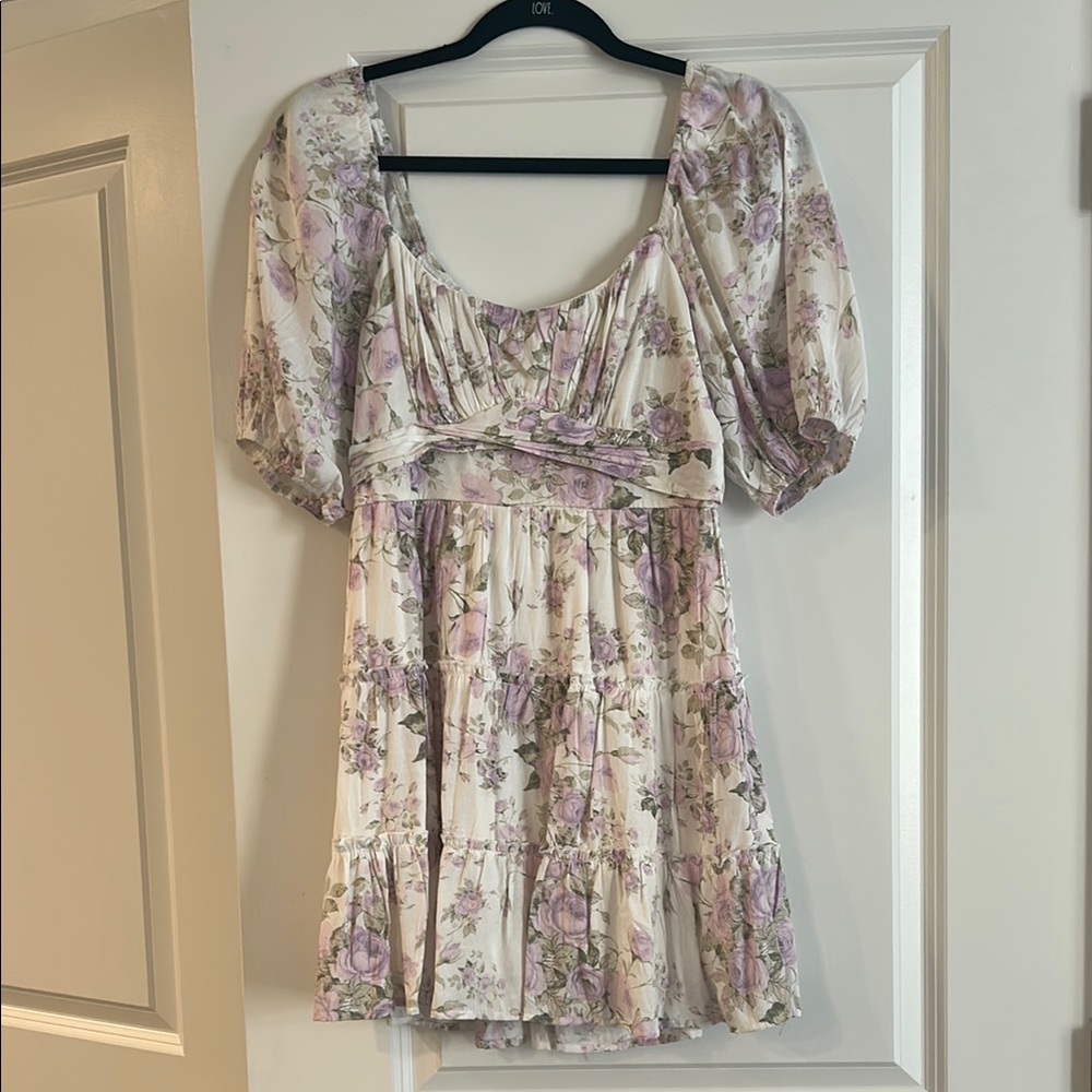 Altar'd State Lavender and Cream Dress